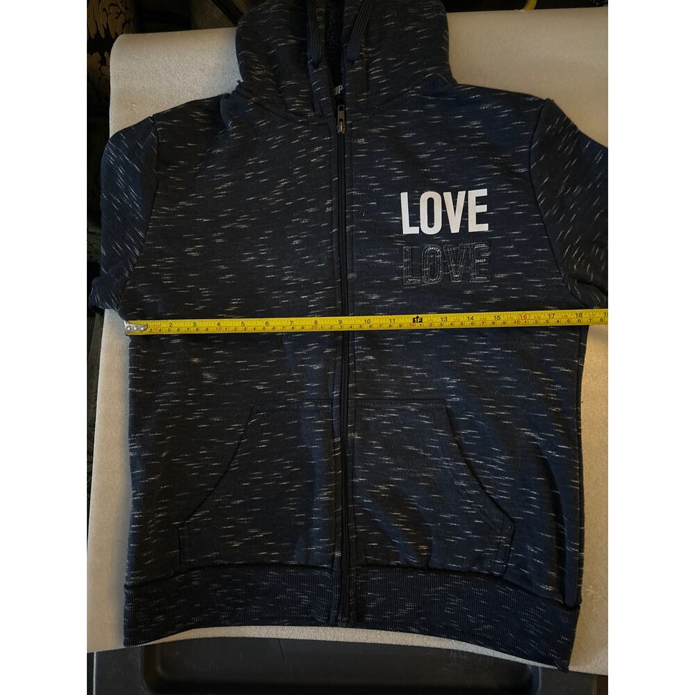 Supernova Love Hoodie Blue/ White L Zip Tie Comfy Cozycore Preppy Lounge Urban - Picture 9 of 11
